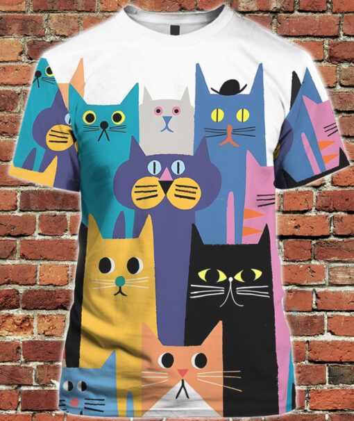 Cats Print Short Sleeve Shirt $36.95