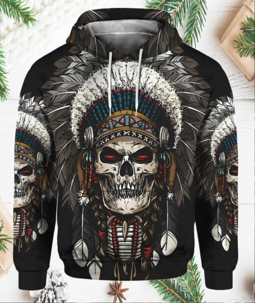 Native American Skull Headdress Men's All Over Print Hoodie