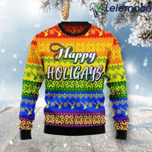 Lgbt Gay Pride Happy Holigays Ugly Christmas Sweater