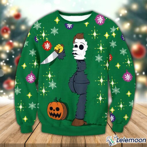 Michael Myers Christmas Ugly Sweater $41.95