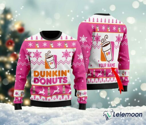 Personalized Name Dunkin Donuts Christmas Sweater
