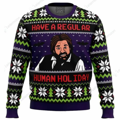 Regular Human Holiday What We Do In The Shadows Ugly Christmas Sweater $41.95
