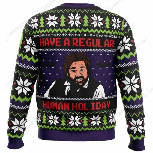 Regular Human Holiday What We Do In The Shadows Ugly Christmas Sweater $41.95