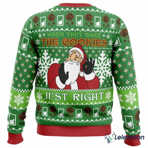 Santa When They Bake The Cookies Just Right Christmas Sweater $41.95