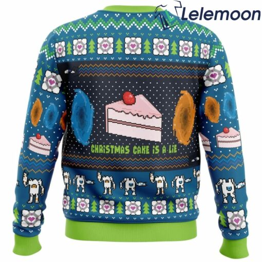 The Christmas Cake Is A Lie Portal 2 Ugly Christmas Sweater $41.95