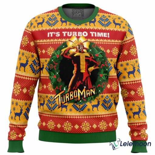 Turbo Man It's Turbo Time Christmas Sweater