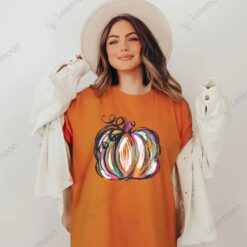 Watercolor Pumpkin T-shirt, Colorful Watercolor Pumpkin Shirt