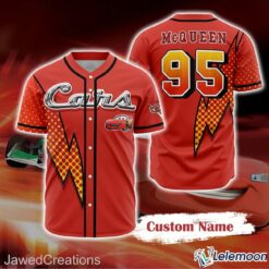 Lightning McQueen Cars Baseball Jersey Can Be Custom $36.95