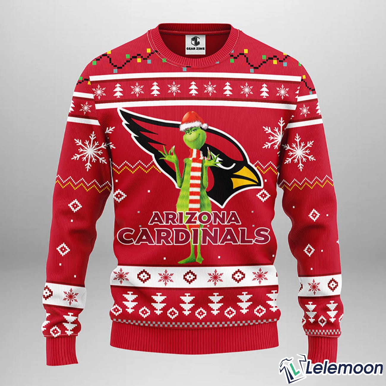 Arizona Cardinals Funny Grnch Christmas Ugly Sweater Lelemoon