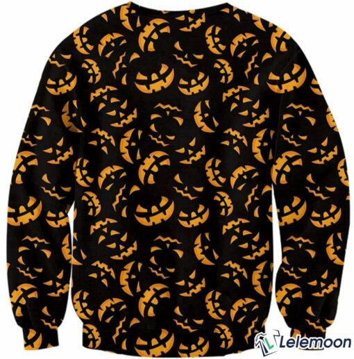 Black Halloween Pumpkin Ugly Sweater $41.95