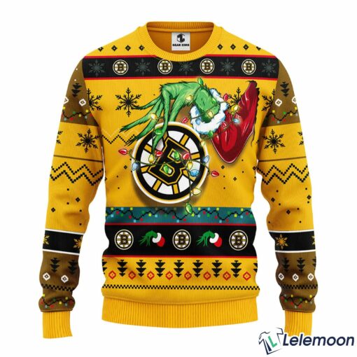 Boston Bruins Grnch Christmas Ugly Sweater $41.95
