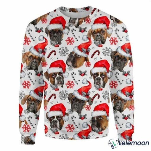 Boxer Dog Xmas Ugly Christmas Sweater Animal Dog Boxer Sweater $41.95