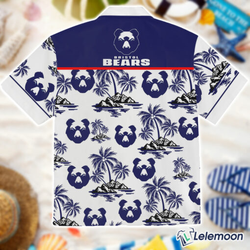 Bristol Bears Premiership Rugby Tropical Tree Custom Name Hawaiian Shirt $36.95