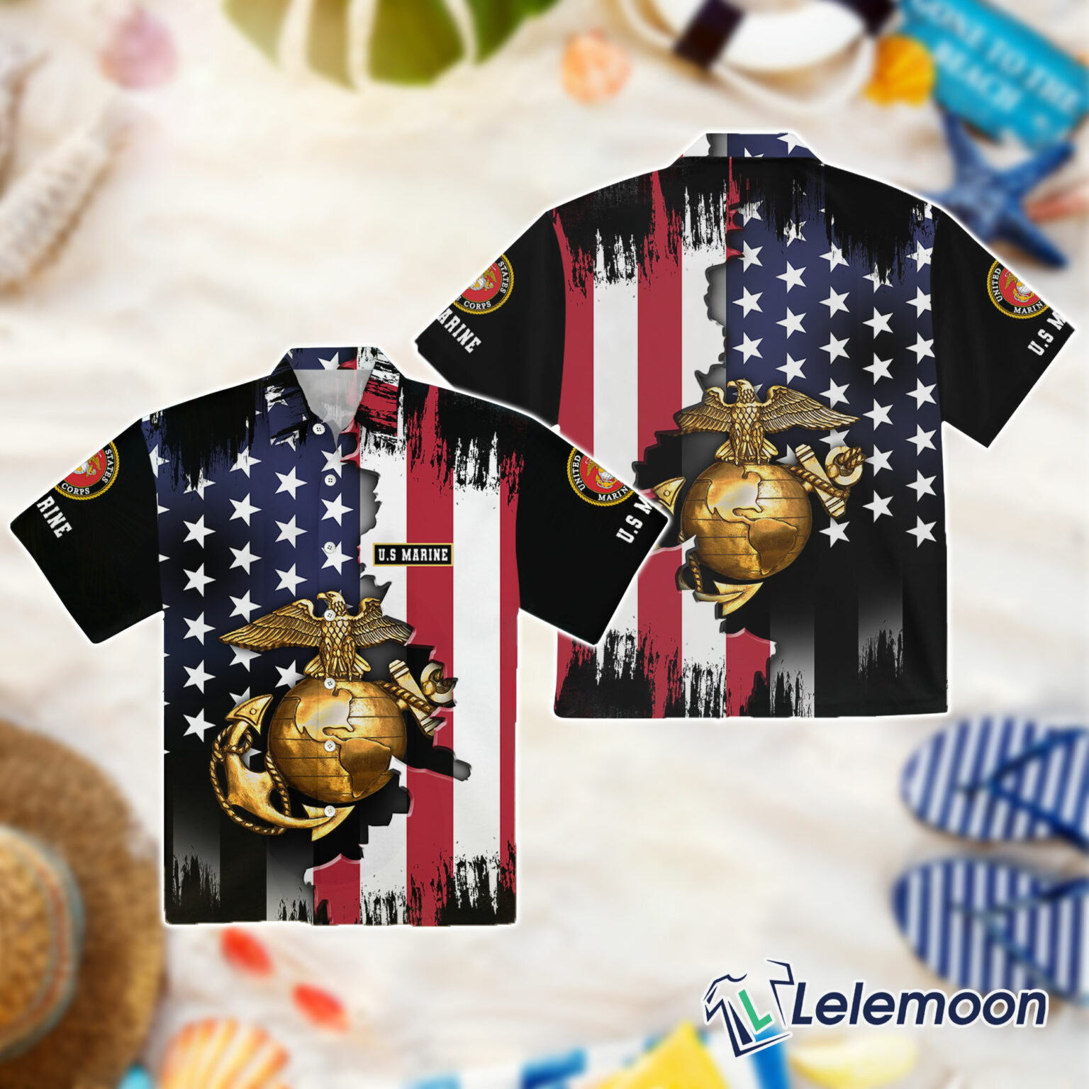 Eagle US Marine Corps Hawaiian Shirt - Lelemoon
