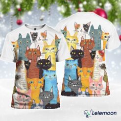 Colorful Cats Print T-Shirt $30.95