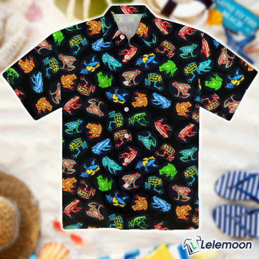 Frogs On Black Hawaiian Shirt $36.95