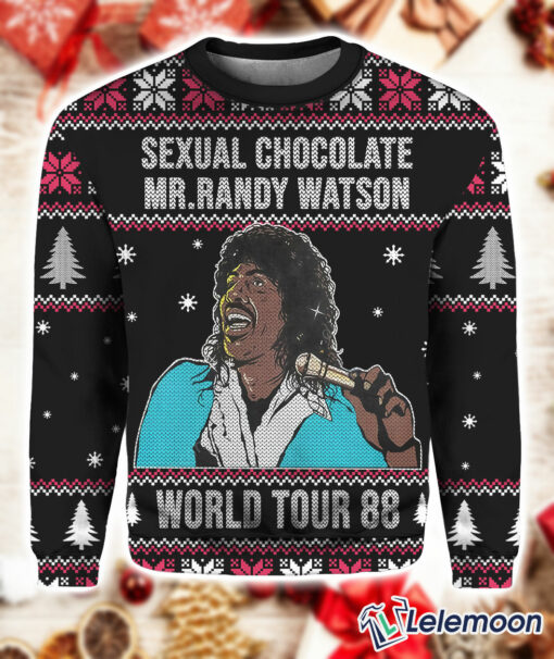 Sexual Chocolate Mr. Randy Watson World Tour 88 Christmas Ugly Sweater $41.95