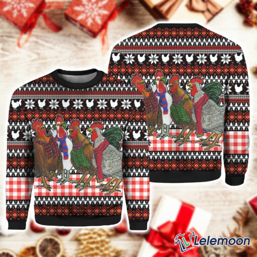 Chicken Under Snow Christmas Sweater $41.95