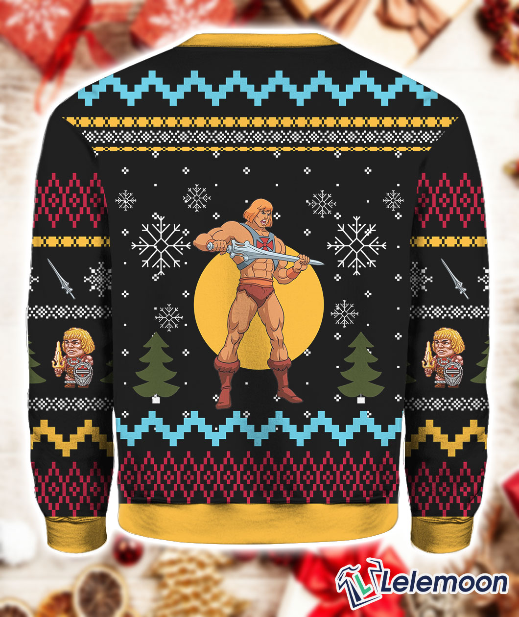 The Good Power Of Christmas He Man Ugly Christmas Sweater Lelemoon