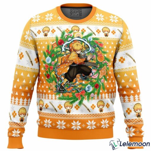 Christmas Zenitsu Agatsuma Demon Slayer Ugly Christmas Sweater $41.95