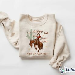Cowboy Christmas Giddy Up Jingle Horse Pick Up Your Feet Shirt $19.95