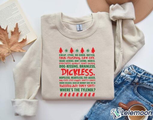 Dog Kissing Brainless Dickless Christmas Sweatshirt, Hoodie $30.95