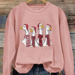 Goose Christmas Geese Crew Neck Sweater