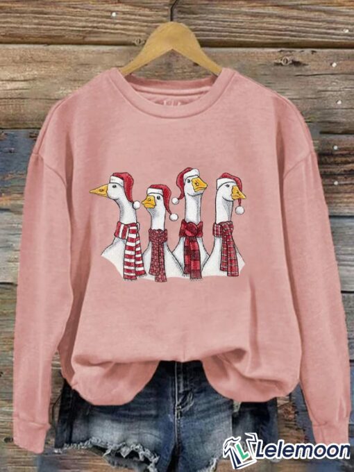 Goose Christmas Geese Crew Neck Sweater $30.95