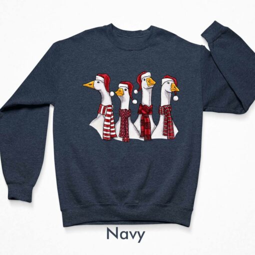 Goose Christmas Geese Crew Neck Sweatshirt $30.95