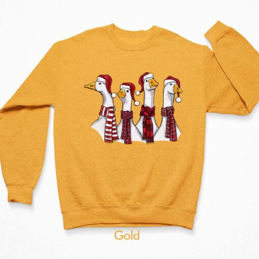 Goose Christmas Geese Crew Neck Sweatshirt $30.95