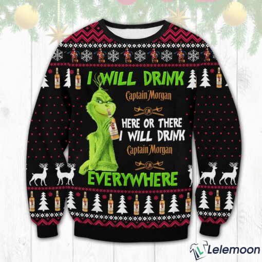 Grnh I Will Drink Captain Morgan Everywhere Christmas Sweater $41.95