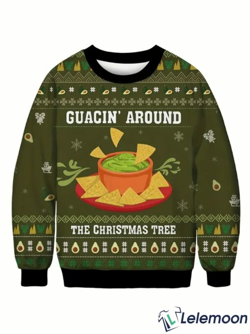 Guacin Around The Christmas Tree Avocado Christmas Sweater $41.95