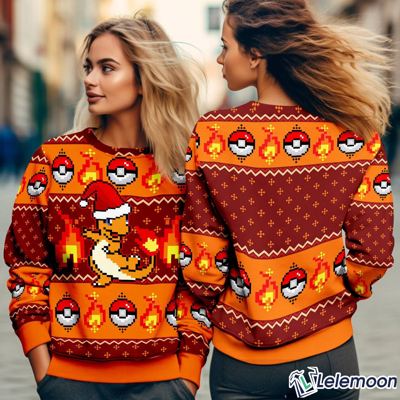 Hitokage Charmander Ugly Christmas Sweater Lelemoon