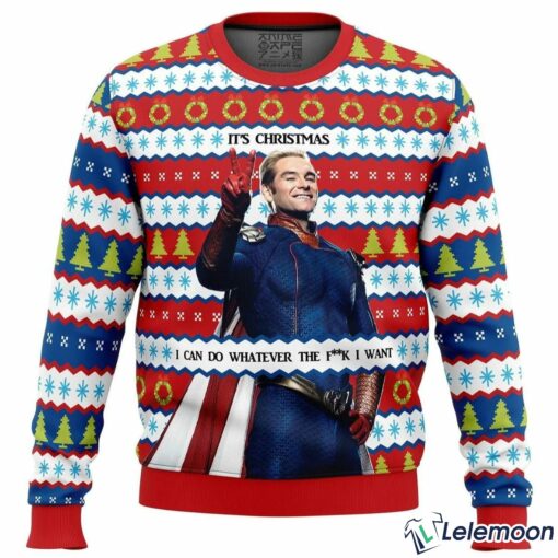 Homelander It's Christmas I Can Do Whatever The Fck I Want Christmas Sweater $41.95