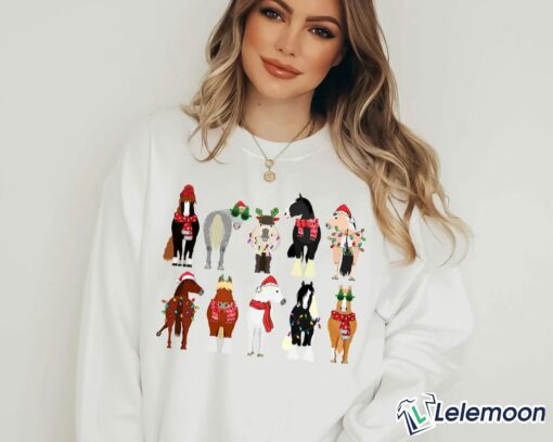Horse Lover Animal Christmas Shirt & Sweatshirt, Christmas Farm Horse Light Shirt $19.95