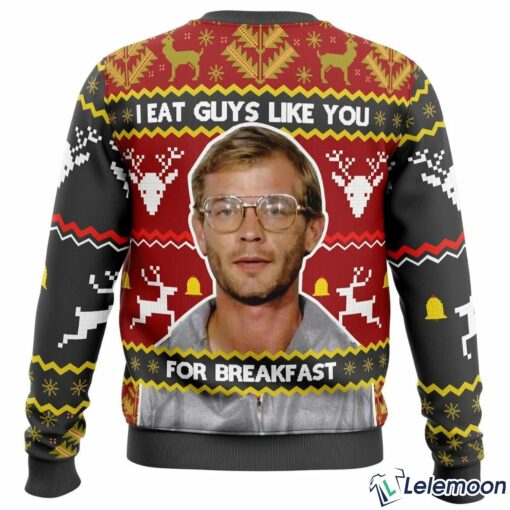 Jeffrey Dahmer I Eat Guys Like You For Breakfast Christmas Sweater $41.95
