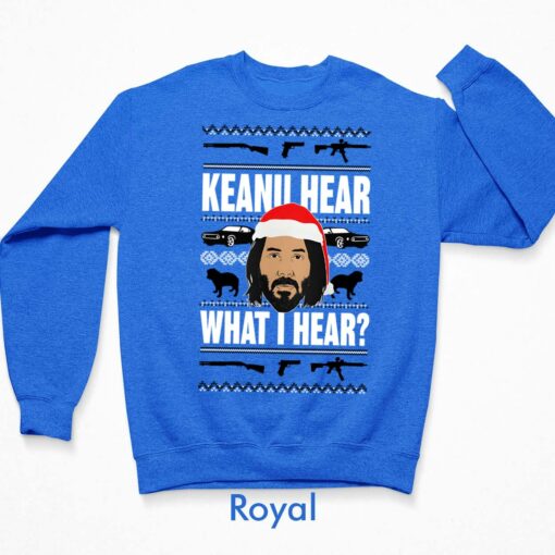 Keanu Hear What I Hear Christmas Sweater $30.95