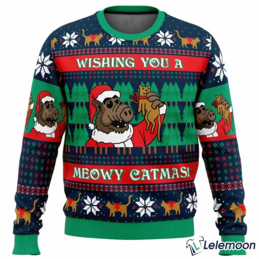 Meowy Catmas Alf Ugly Christmas Sweater $41.95