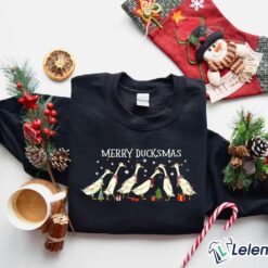 Merry Duckmas Christmas Gifts Shirt & Sweatshirt, Funny Christmas Duck Shirt $30.95