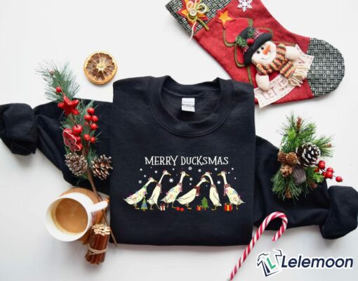 Merry Duckmas Christmas Gifts Shirt & Sweatshirt, Funny Christmas Duck Shirt $30.95