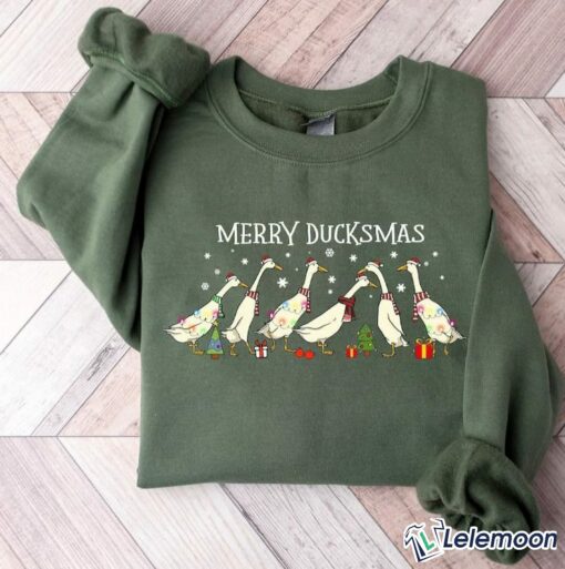 Merry Duckmas Christmas Gifts Shirt & Sweatshirt, Funny Christmas Duck Shirt $30.95