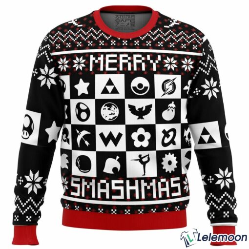 Merry Smashmas Super Smash Bros Ugly Christmas Sweater $41.95