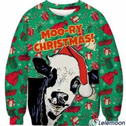 Moo-ry Christmas Ugly Sweater $41.95