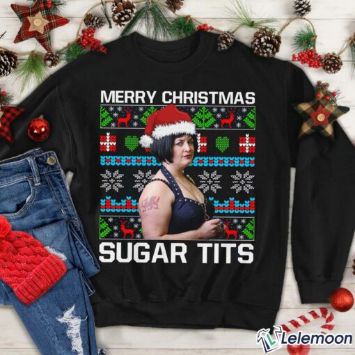 Nessa Jenkins Merry Christmas Sugar Tits Christmas Sweatshirt $30.95