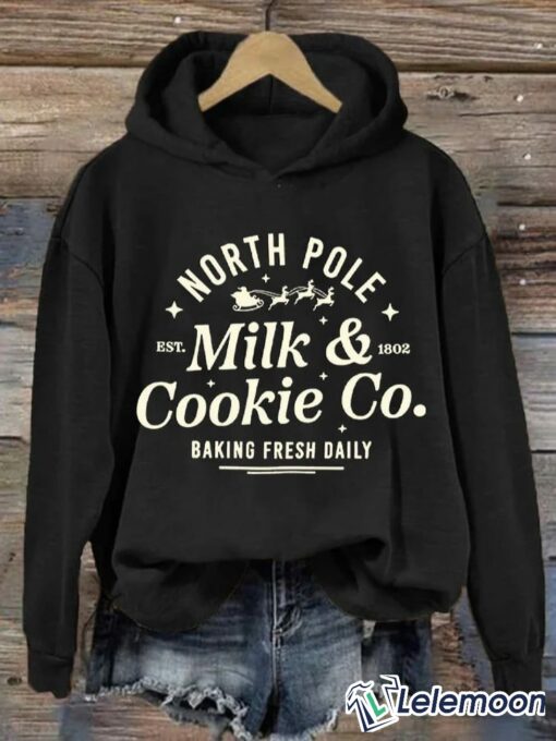 North Pole Milk and Cookie Co Baking Fresh Daily Shirt & Hoodie $39.95
