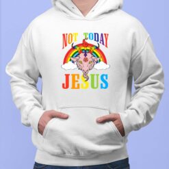 Not Today Jesus Satan Goat Satanic Pride Rainbow 2023 T-Shirt $19.95