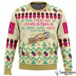 On the First Day of Christmas Squid Game Christmas Sweater $41.95