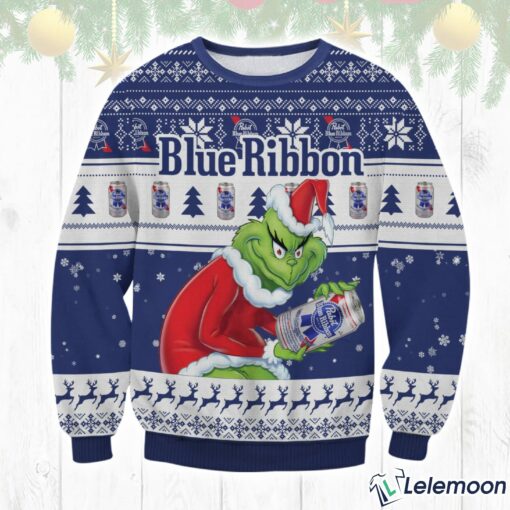 Pabst Blue Ribbon Grnch Ugly Sweater $41.95