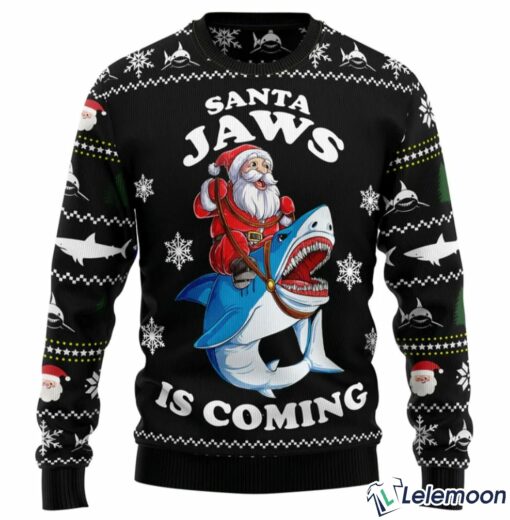 Santa Jaws Is Coming Ugly Christmas Sweater $41.95