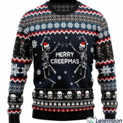 Skeleton Merry Creepmas Ugly Christmas Sweater $41.95